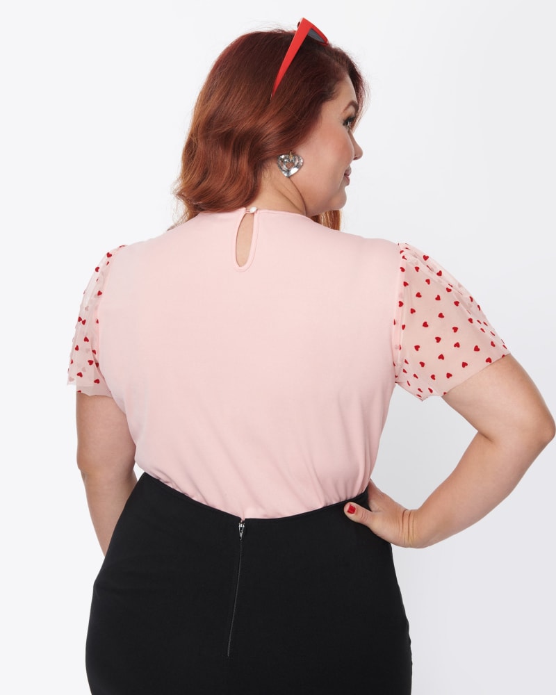 Red mesh top plus size sales
